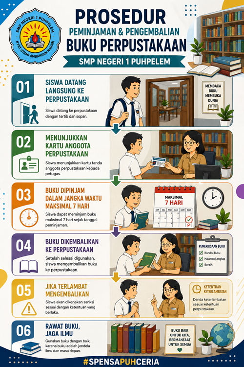 Prosedur Peminjaman dan Pengembalian Buku Perpustakaan SMP Negeri 1 Puhpelem